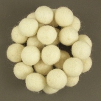 Handmade Felt Accessories - 15mm Balls - White